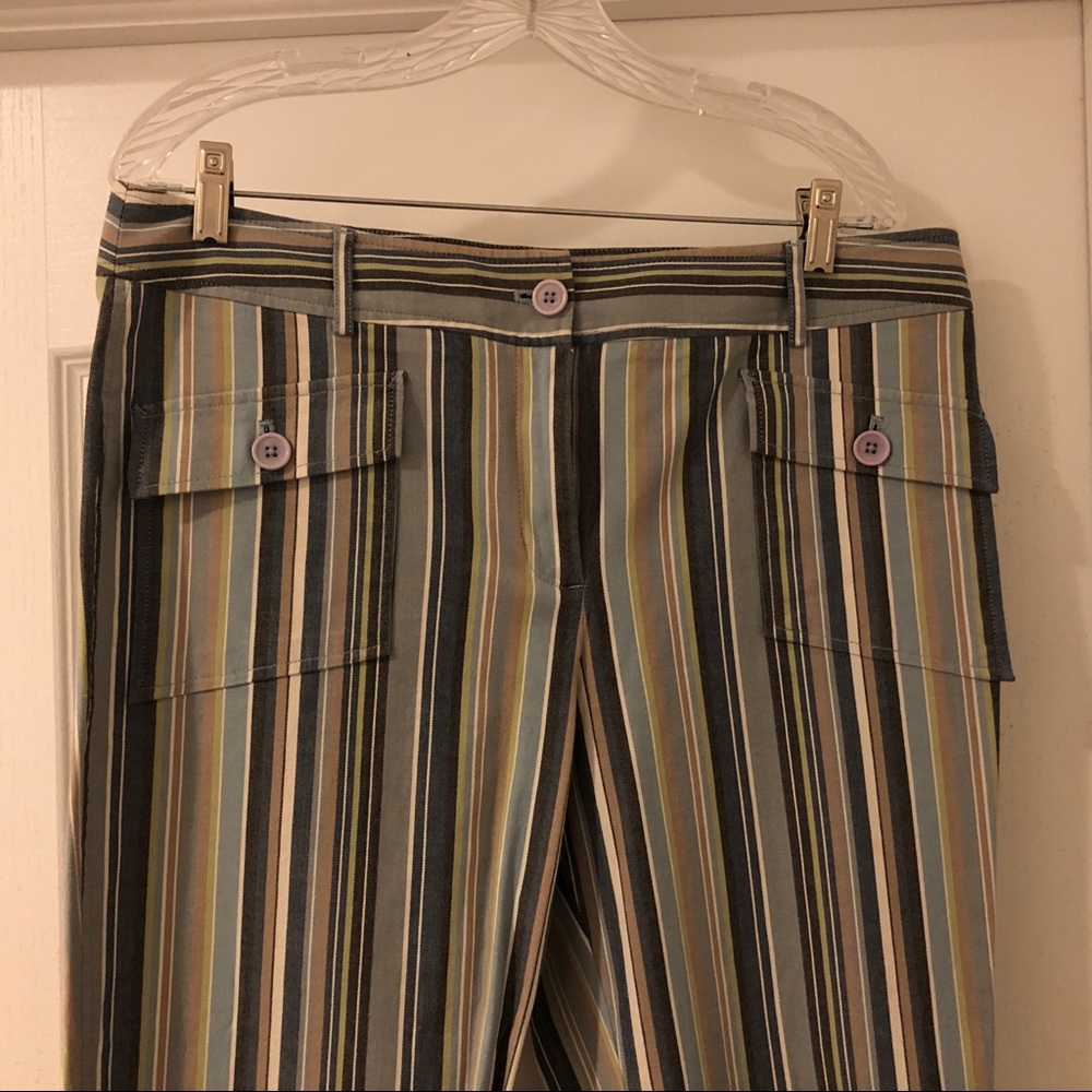 Loft stripped capris with bottom ankle detail